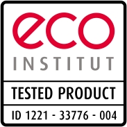 Seal of quality of the eco-INSTITUT for products that contain particularly low levels of harmful substances.